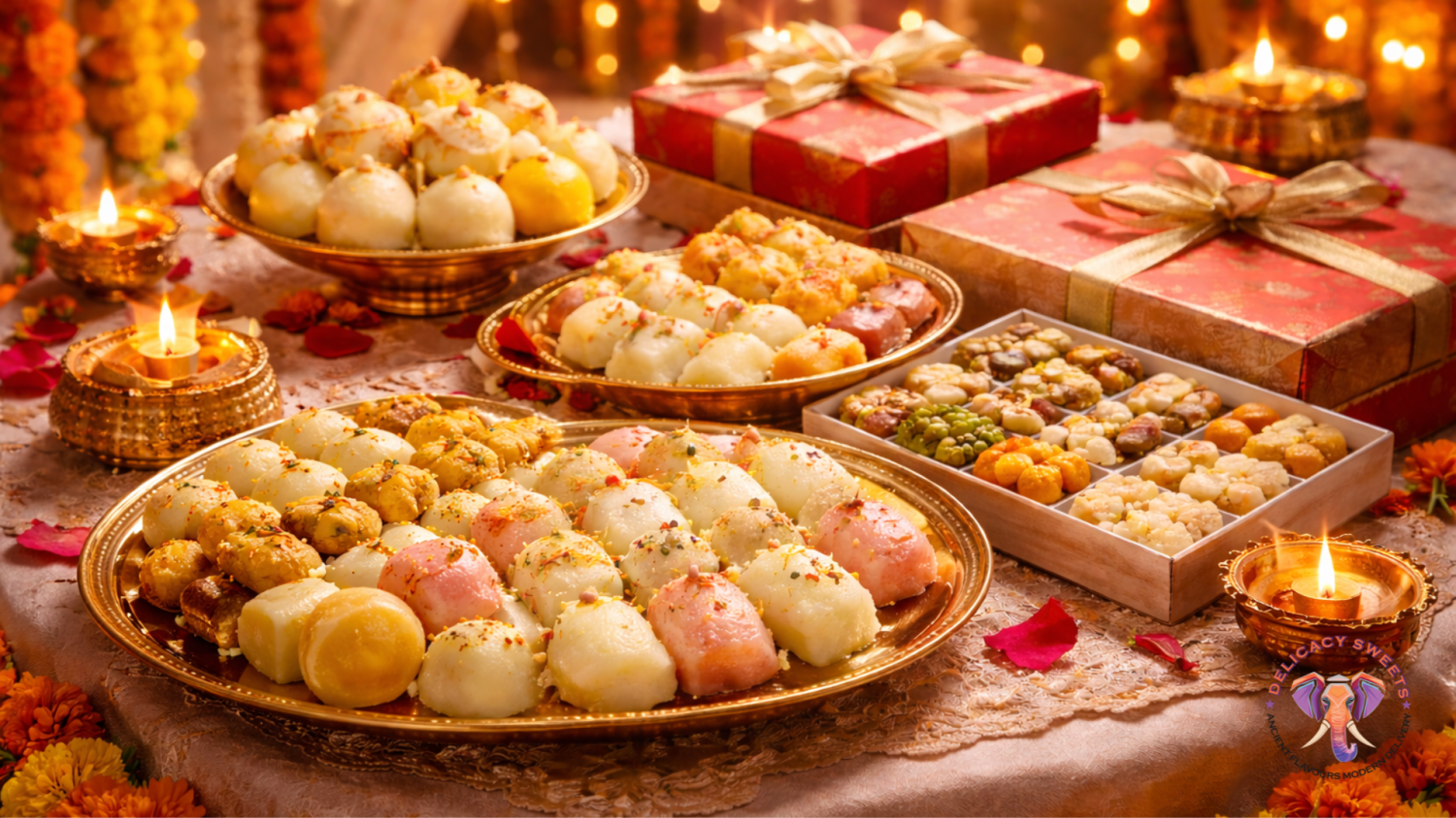 Looking to order premium sweets in bulk for weddings? Discover how Delicacy Sweets connects you with legendary Indian sweet makers and delivers authentic wedding mithai across India.